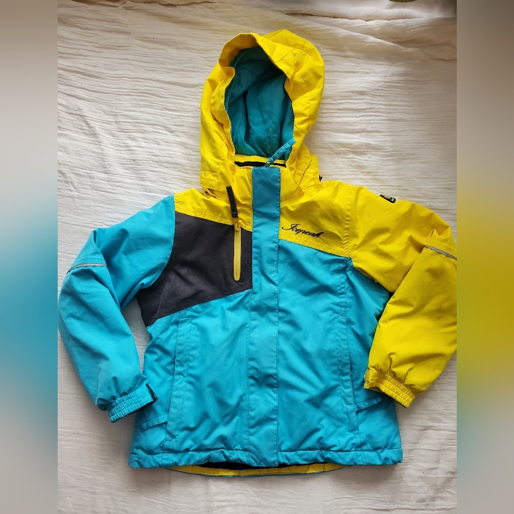 Icepeak Finnish Kids Blue and Yellow Ski Jacket Size 5-6